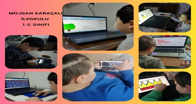 İlkokul birinci sınıf öğrencileri uzaktan eğitimle dijital öğrenme içerikleri üretti