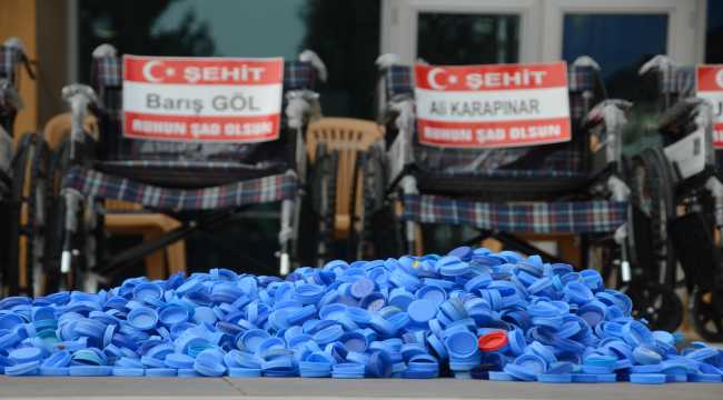 Kahramanmaraş'ta 300 bin mavi kapak 10 engelliye tekerlekli sandalye oldu