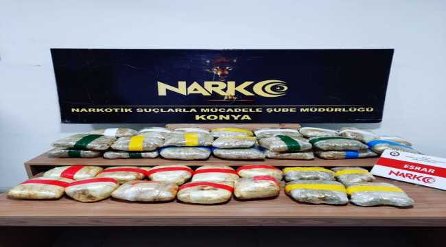 Konya'da 29 kilo 580 gram uyuşturucu ele geçirildi