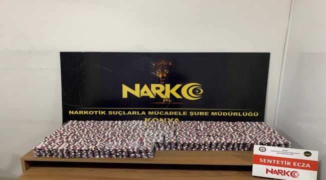 Konya'da uyuşturucu operasyonunda 85 bin 247 uyuşturucu hap ele geçirildi