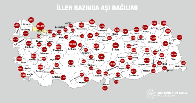 Kovid-19 aşı uygulaması pazartesiden itibaren il bazında takip edilebilecek