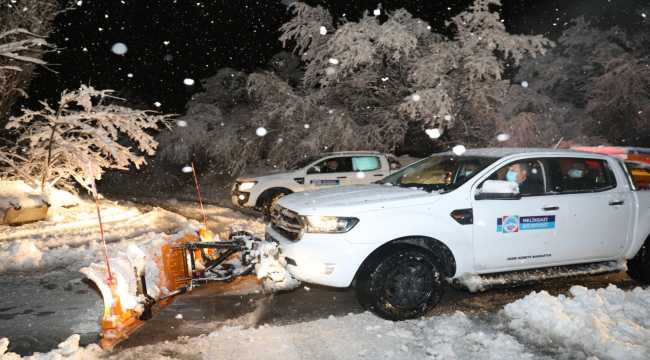 Melikgazi Belediye Başkanı Palancıoğlu, karla mücadele çalışmalarını denetledi
