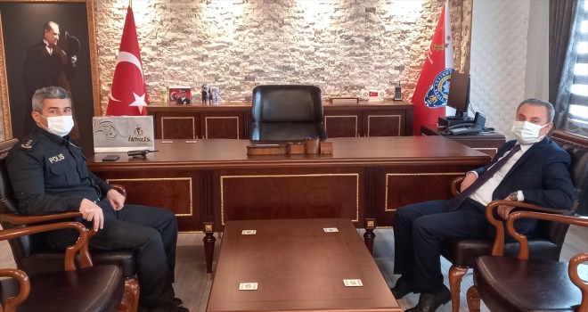 Beypazarı Kaymakam Bilal Bozdemir, İlçe Emniyet Müdürü Hasan Ünlü'yü ziyaret etti