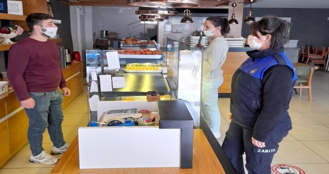 Finike'de zabıta ekipleri gıda üretimi yapılan işletmeleri denetledi
