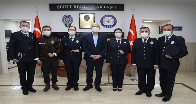 İçişleri Bakanı Soylu 10 Nisan Polis Günü’nde Şehit Behram Aktaşlı Polis Merkezi Amirliğini ziyaret etti