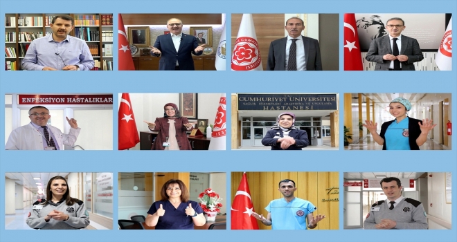 Sivas'ta il protokolü hijyene dikkati çekmek için kamera karşısına geçti 