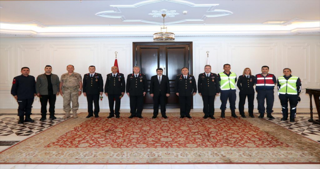 Jandarma Teşkilatının 182. kuruluş yıl dönümü dolayısıyla Ankara Valisi Vasip Şahin'e ziyaret