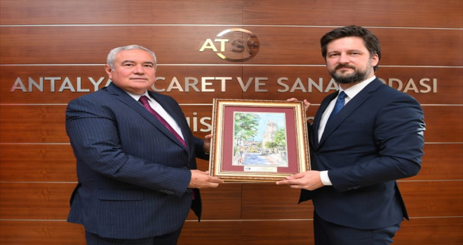 Macaristan Büyükelçisi Viktor Matis, ATSO Başkanı Çetin'i ziyaret etti