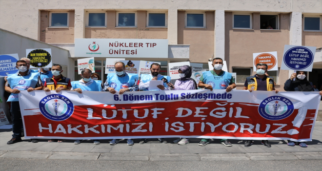 Nevşehir'de Sağlık-Sen üyeleri 