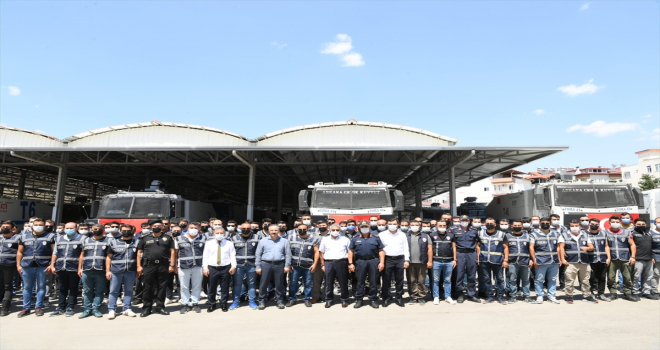 Antalya'daki orman yangınlarına destek veren TOMA personeli memleketlerine uğurlandı 