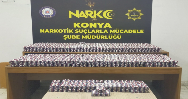 Konya'da 27 bin 944 uyuşturucu hap ele geçirildi
