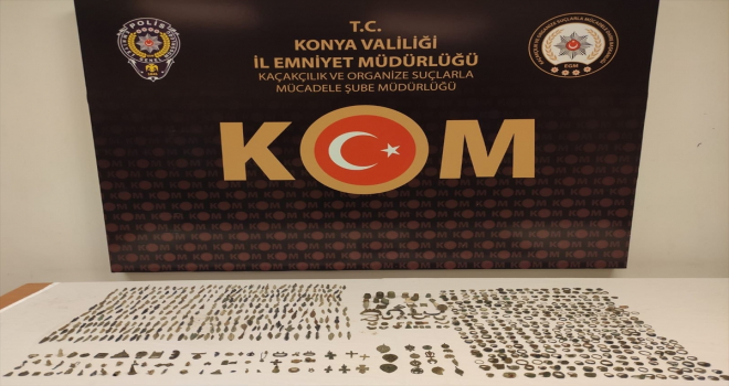 Konya'da tarihi eser niteliğinde 832 obje ele geçirildi