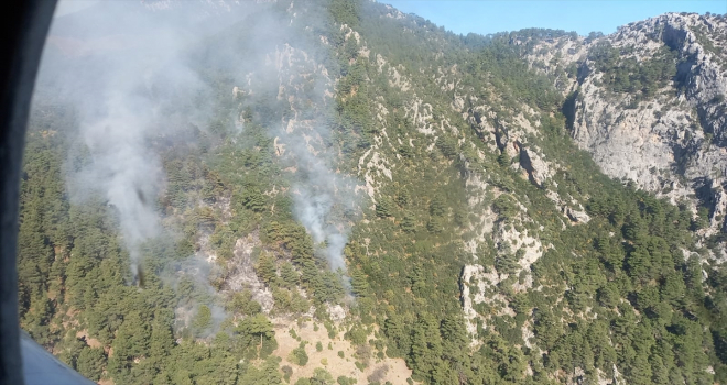 Antalya'da çıkan orman yangınına müdahale ediliyor