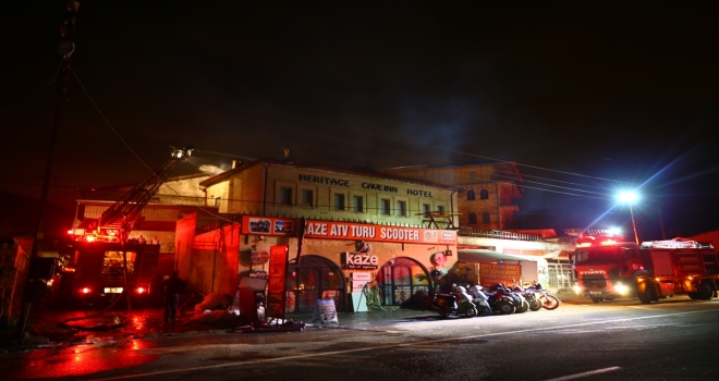 Kapadokya'da otelin çatısında çıkan yangın söndürüldü