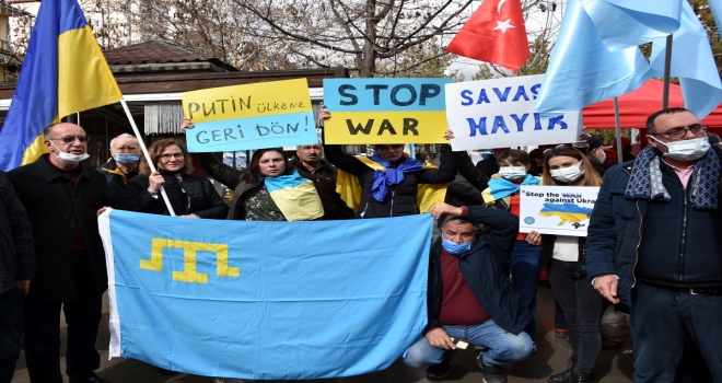 Rusya'nın Ukrayna'ya saldırısı Kırıkkale'de protesto edildi