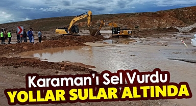 Karaman'da sağanak ulaşımı aksattı
