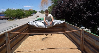 Polatlı'da hasat sezonunun ilk mahsulü buğday satıldı