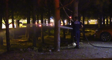 Antalya Eğitim ve Araştırma Hastanesi otoparkında çıkan yangın söndürüldü