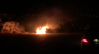 Karaman'da araç yangını