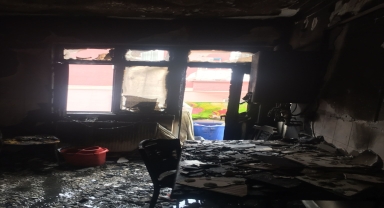 Kırıkkale'de yangın çıkan ev zarar gördü