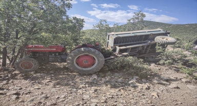 Konya'da devrilen traktördeki kadın öldü, eşi yaralandı