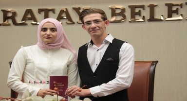 Konya'da görme engelli çift, dünyaevine girdi