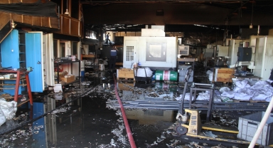 Konya'da silah fabrikasında çıkan yangın söndürüldü