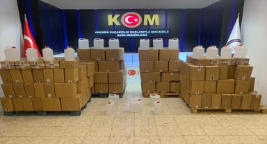 Ankara'da sahte içki imalatı için hazırlanan 3 ton 140 litre etil alkol ele geçirildi