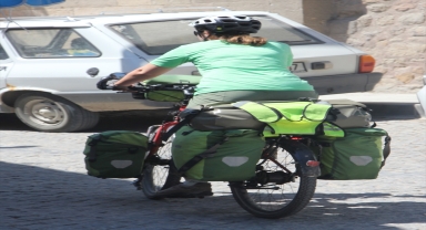 Dünya turuna çıkan iki Alman bisikletli, Beypazarı'na ulaştı