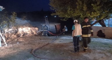 Hüyük'te samanlıkta çıkan yangın söndürüldü