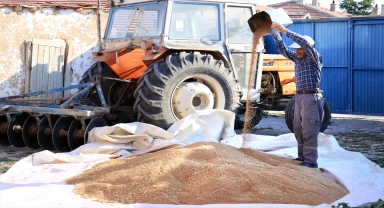Tarlada yoğun geçen günün yorgunluğunu kağıt katlama sanatıyla atıyor