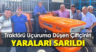 Traktörü uçuruma düşen çiftçiye büyük destek