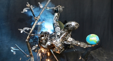 Hurda metallerden yaptığı heykellerle Başkent Kültür Yolu Festivali'ne renk katacak