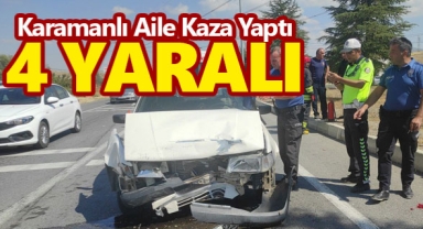 Karamanlı aile kaza yaptı 3 aracın karıştığı trafik kazasında 4 kişi yaralandı