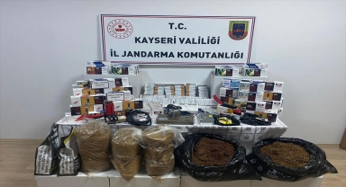 Kayseri'de kaçak tütün ve sigara operasyonunda bir şüpheli yakalandı
