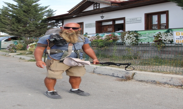 Kudüs'e yürüyerek giden İtalyan Renato Romano Beypazarı'na ulaştı