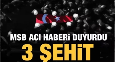 MSB acı haberi duyurdu: 3 Şehit