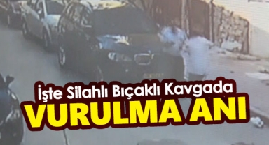 Silahlı Bıçaklı Kavganın Vurulma Anı Görüntüleri Kamerada