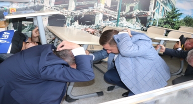 Yozgat protokolü, deprem simülasyon tırında 7,6 büyüklüğündeki sarsıntıyı deneyimledi