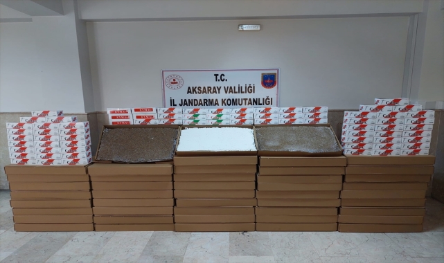 Aksaray'da 213 bin dolu makaron ele geçirildi