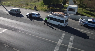 Akşehir'de dronlu trafik denetimi