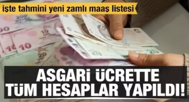 Asgari ücrette tüm hesaplar yapıldı! İşte tahmini yeni zamlı maaş listesi