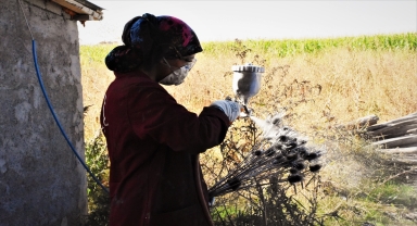 Kadınların elinde şekillenen bitkiler süs eşyası olarak Hollanda'ya gönderiliyor