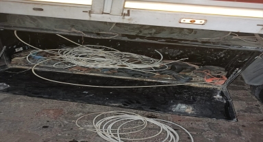 Kayseri'de akaryakıt istasyonunda kablo hırsızlığı yapan zanlı yakalandı