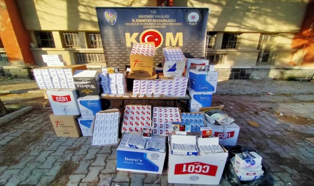 Kayseri'de kaçak tütün ve sigara operasyonunda bir zanlı yakalandı