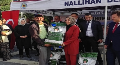 Nallıhan'da çiftçilere tohumluk buğday dağıtıldı