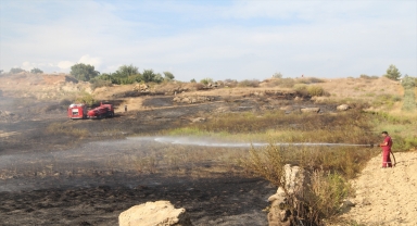Serik'te otluk alanda çıkan yangın söndürüldü