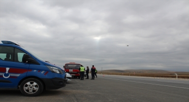 Yunak'ta helikopter destekli trafik denetimi yapıldı