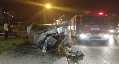 Antalya’da takla atan otomobilin sürücüsü yaralandı