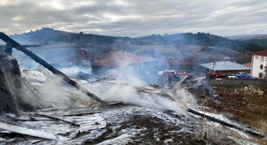 Çankırı'da çıkan yangında iki ev yandı